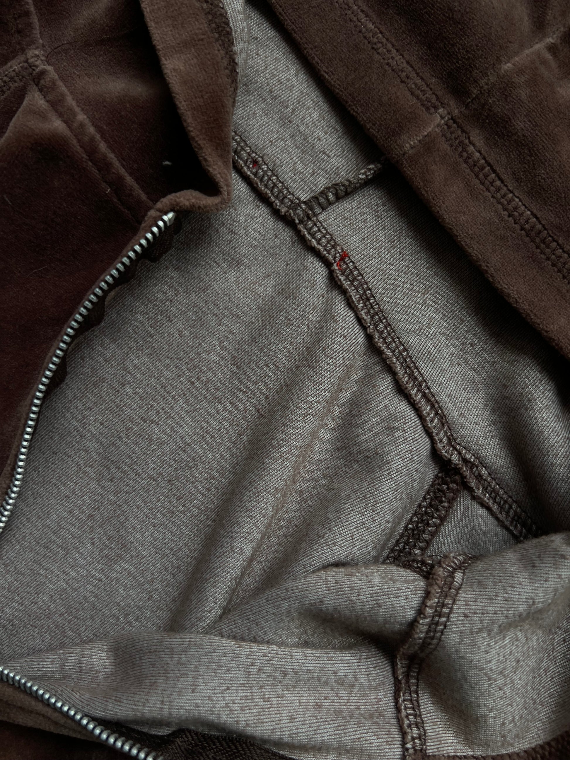 Y2k plyšová croplá mikina