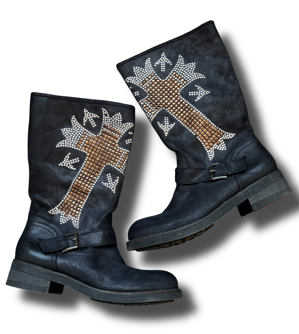 Y2k Catwalk cross gems dámské boty