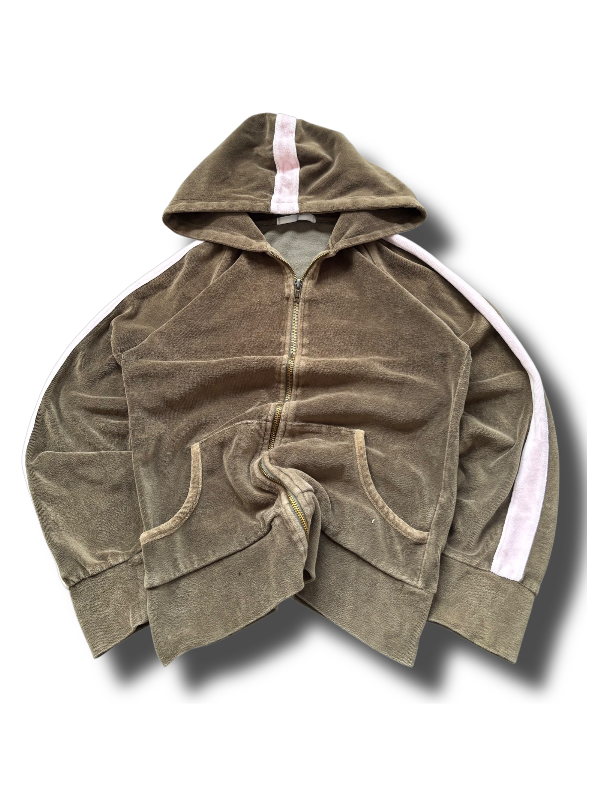 Y2K Fishbone cropped plyšová mikina