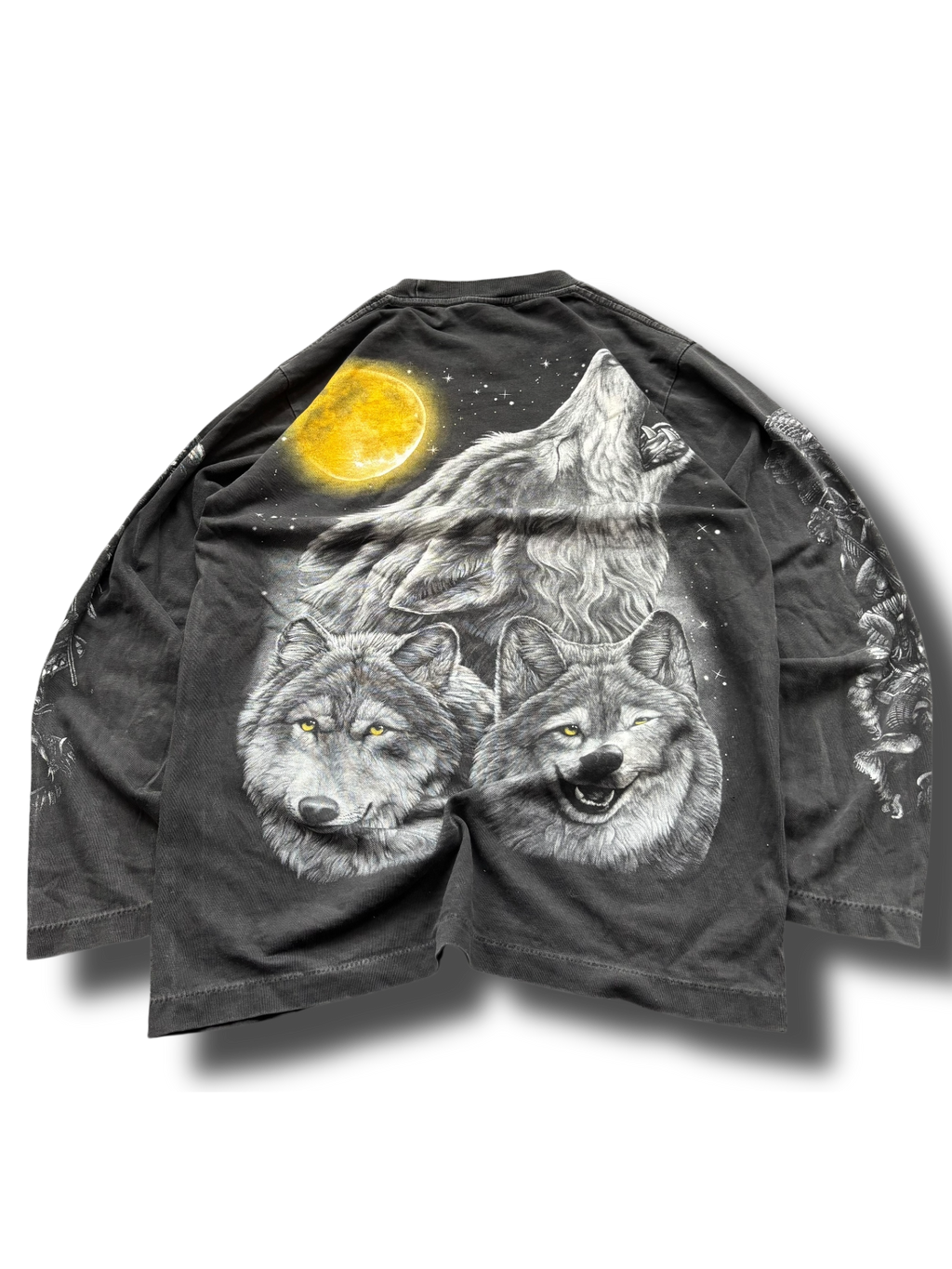 Vitnage 90s graphic wolf tričko s dlouhým rukávem