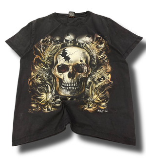 Vintage 2000s skull graphic tričko