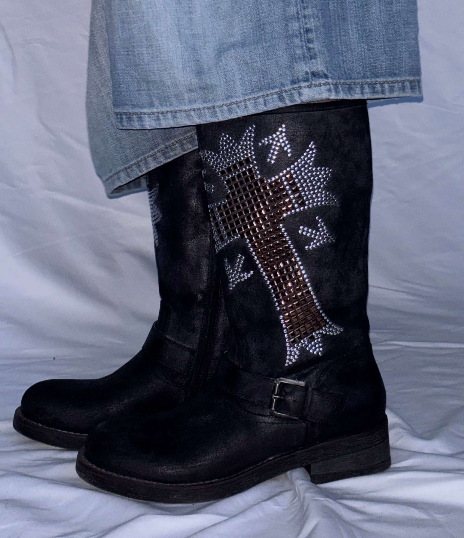 Y2k Catwalk cross gems dámské boty