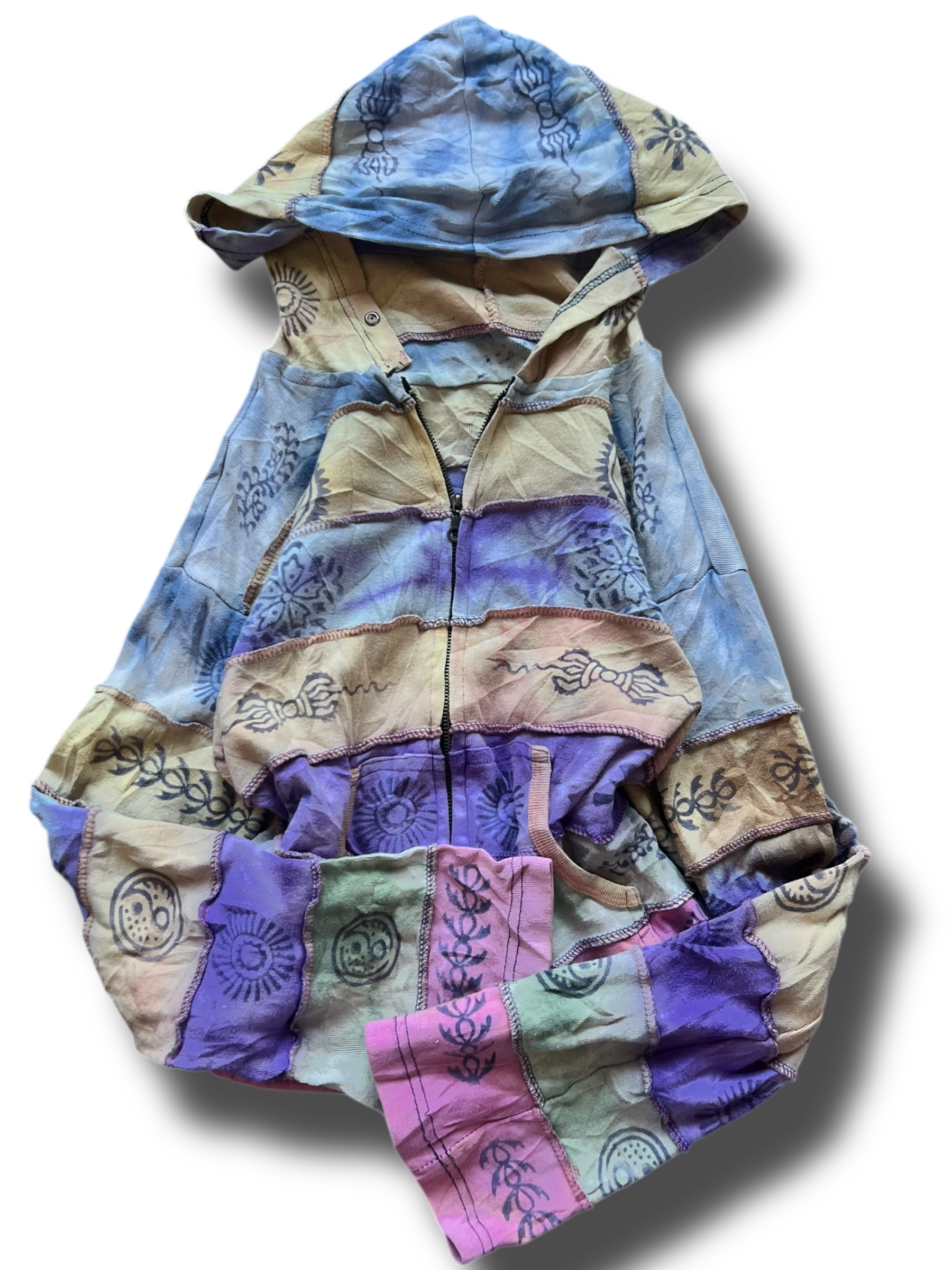 Vintage hippie cropped mikina