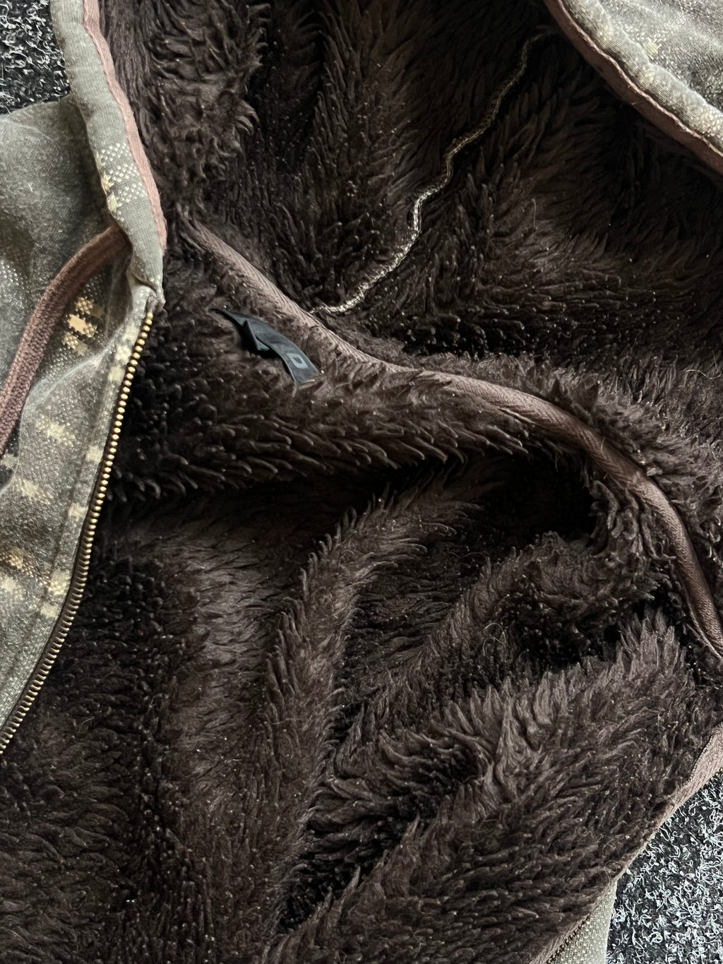 Y2k winter furry Blend zipper heavy mikina s kožíškem