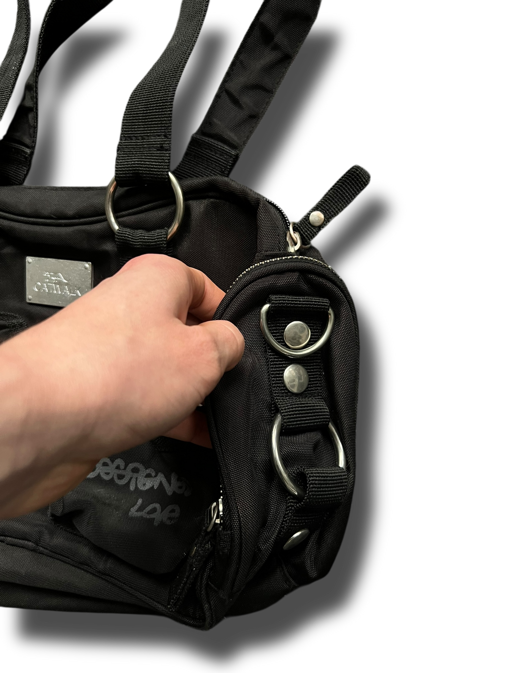 Vintage Y2k black catwalk kabelka