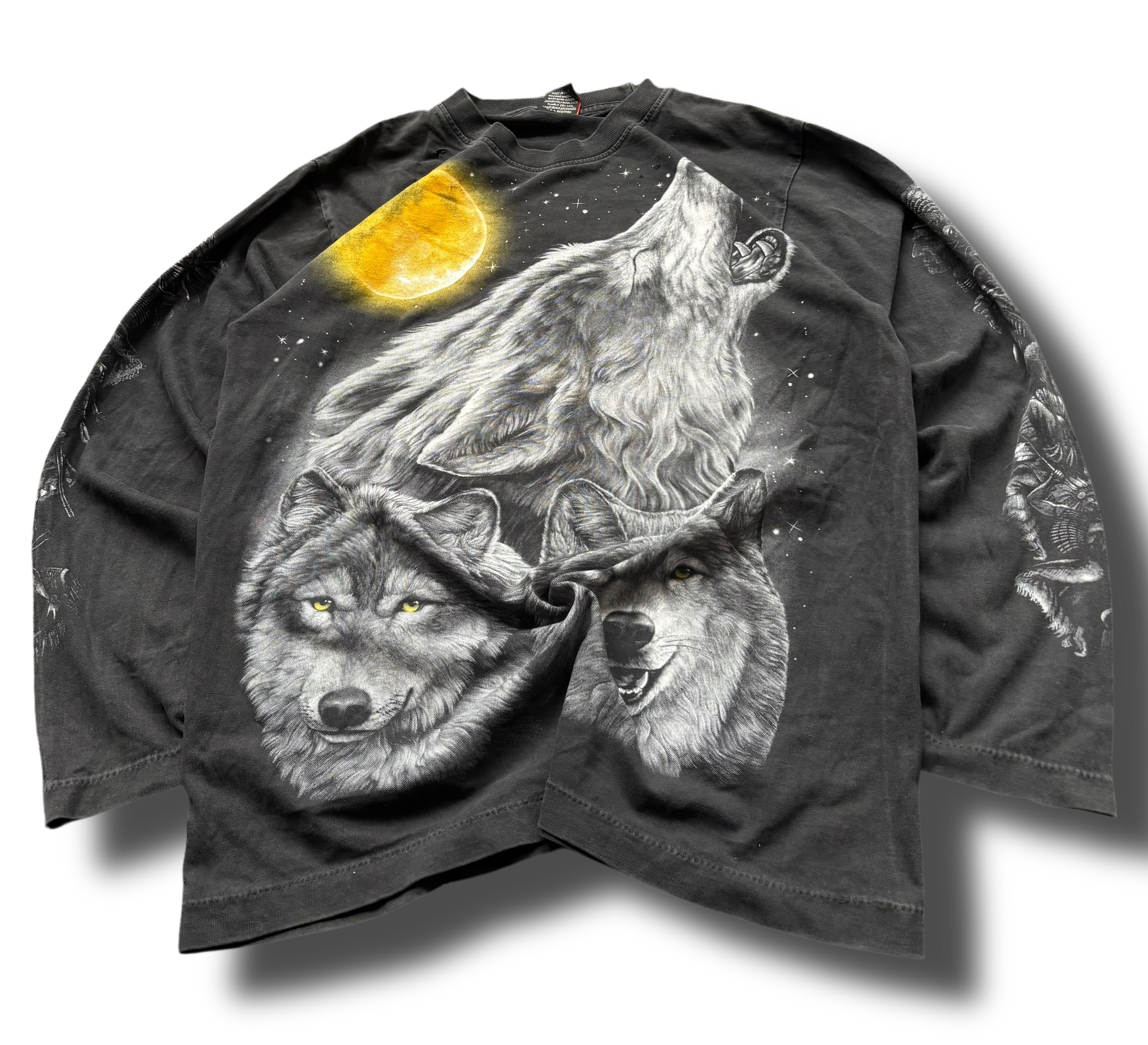 Vitnage 90s graphic wolf tričko s dlouhým rukávem