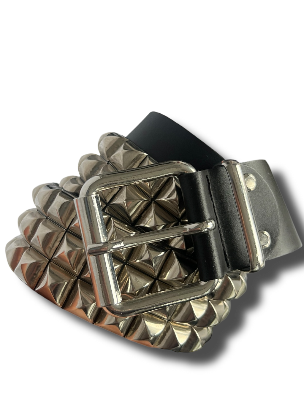 Vintage black leather made in Italy belt