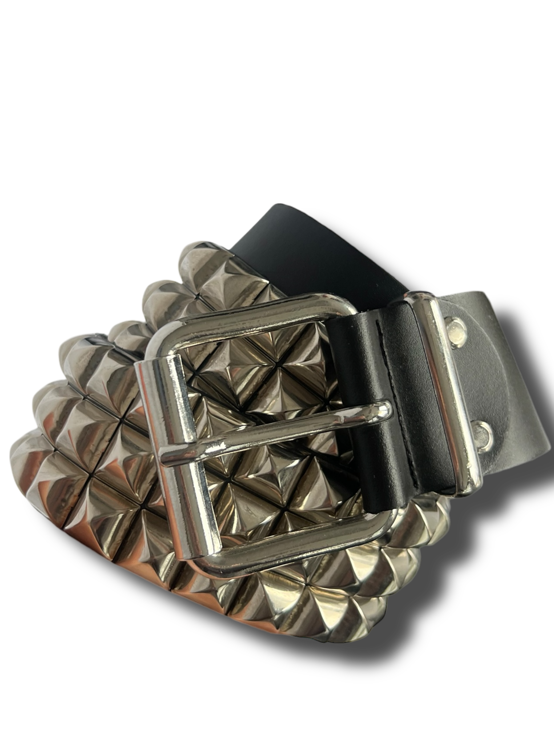 Vintage black leather made in Italy belt