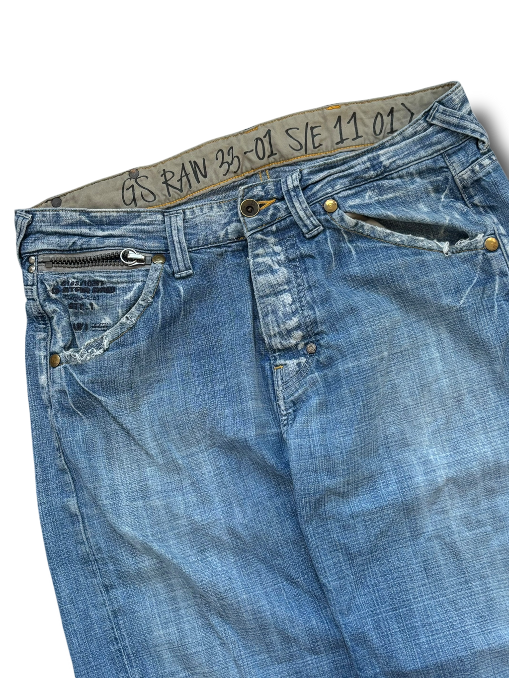 Y2K G-star studded baggy džíny