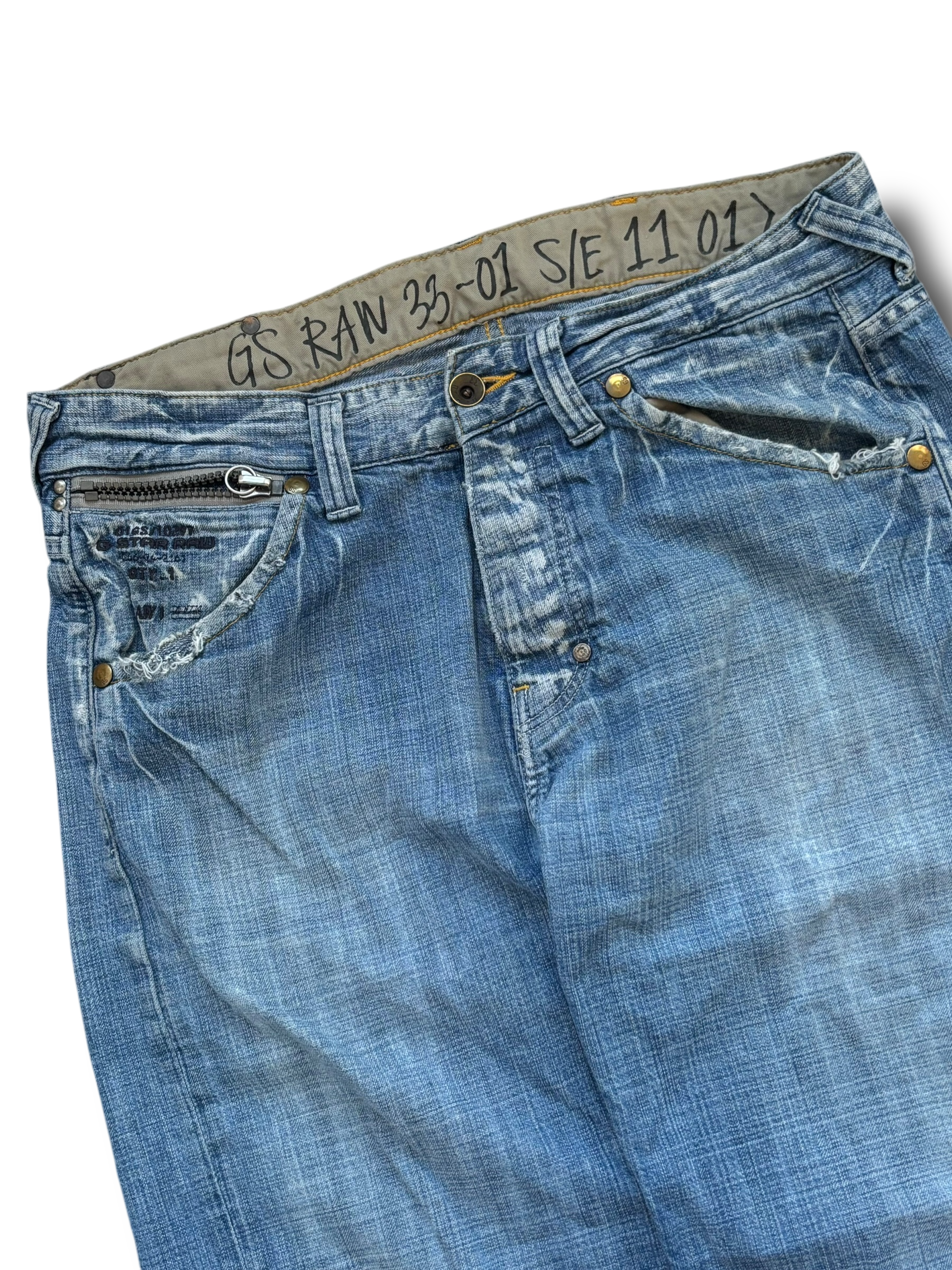 Y2K G-star studded baggy džíny