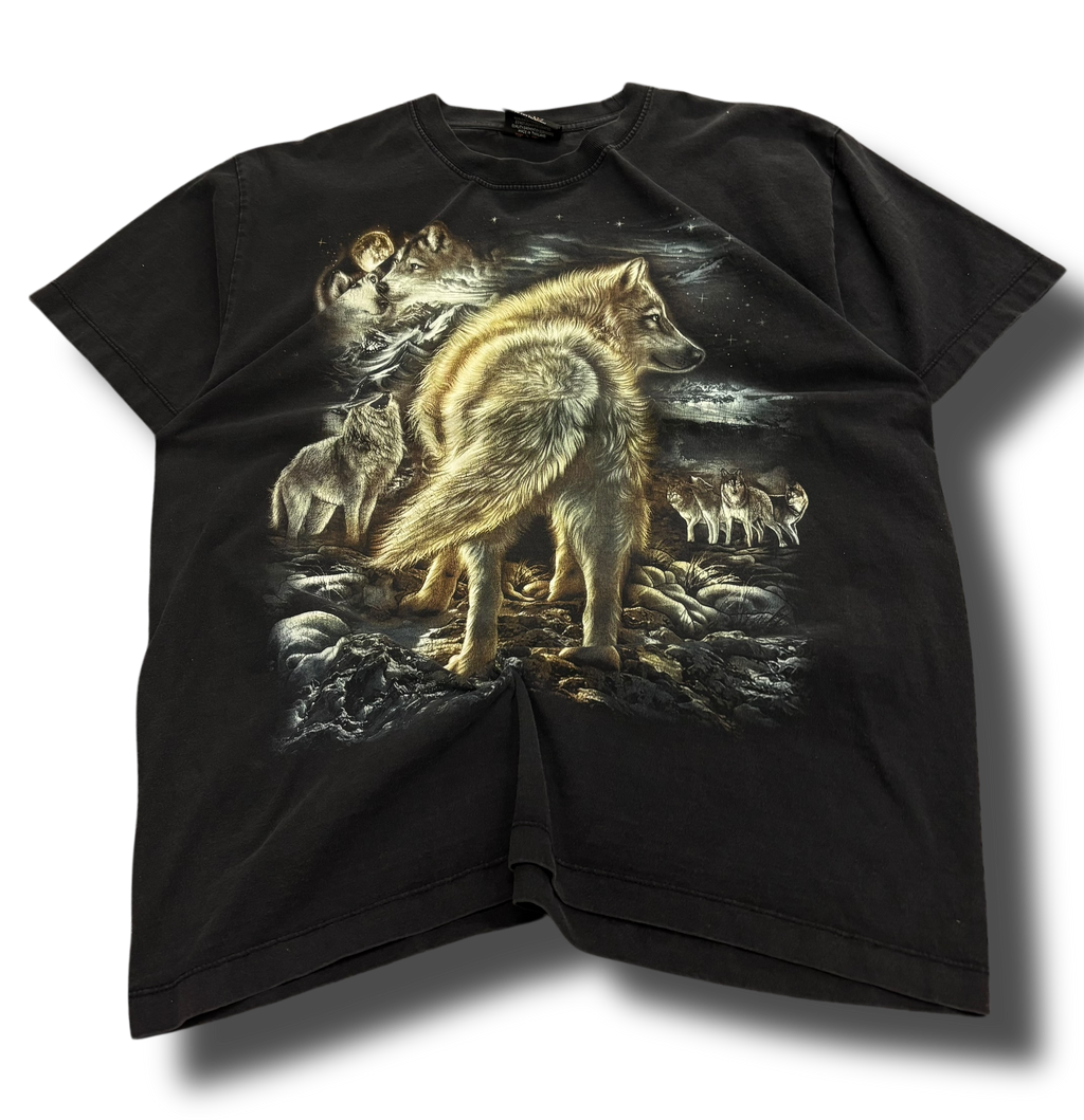 Vintage Y2K wolf graphic tričko
