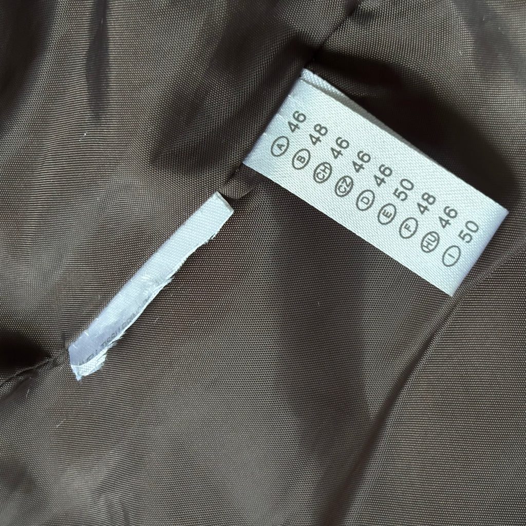 Y2K fur hood puffer vesta hnědá uni.