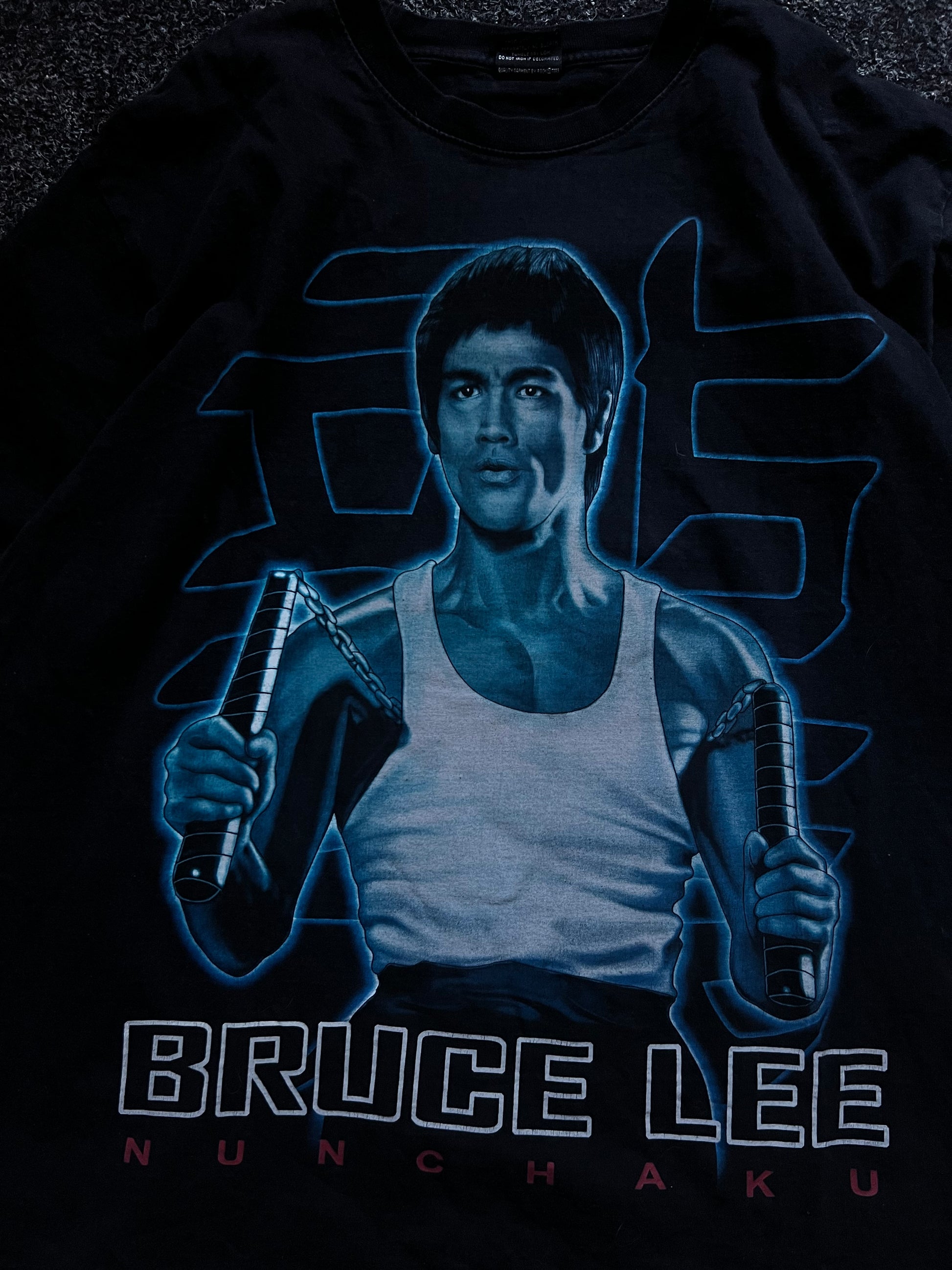 Vintage 90s double sided Bruce Lee graphic triko