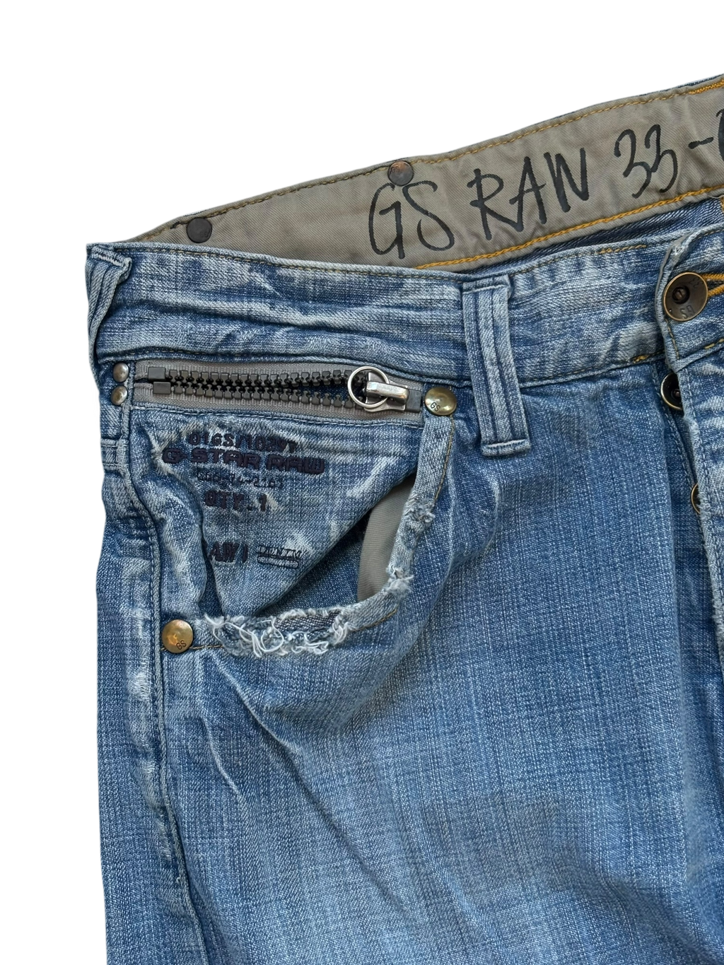 Y2K G-star studded baggy džíny