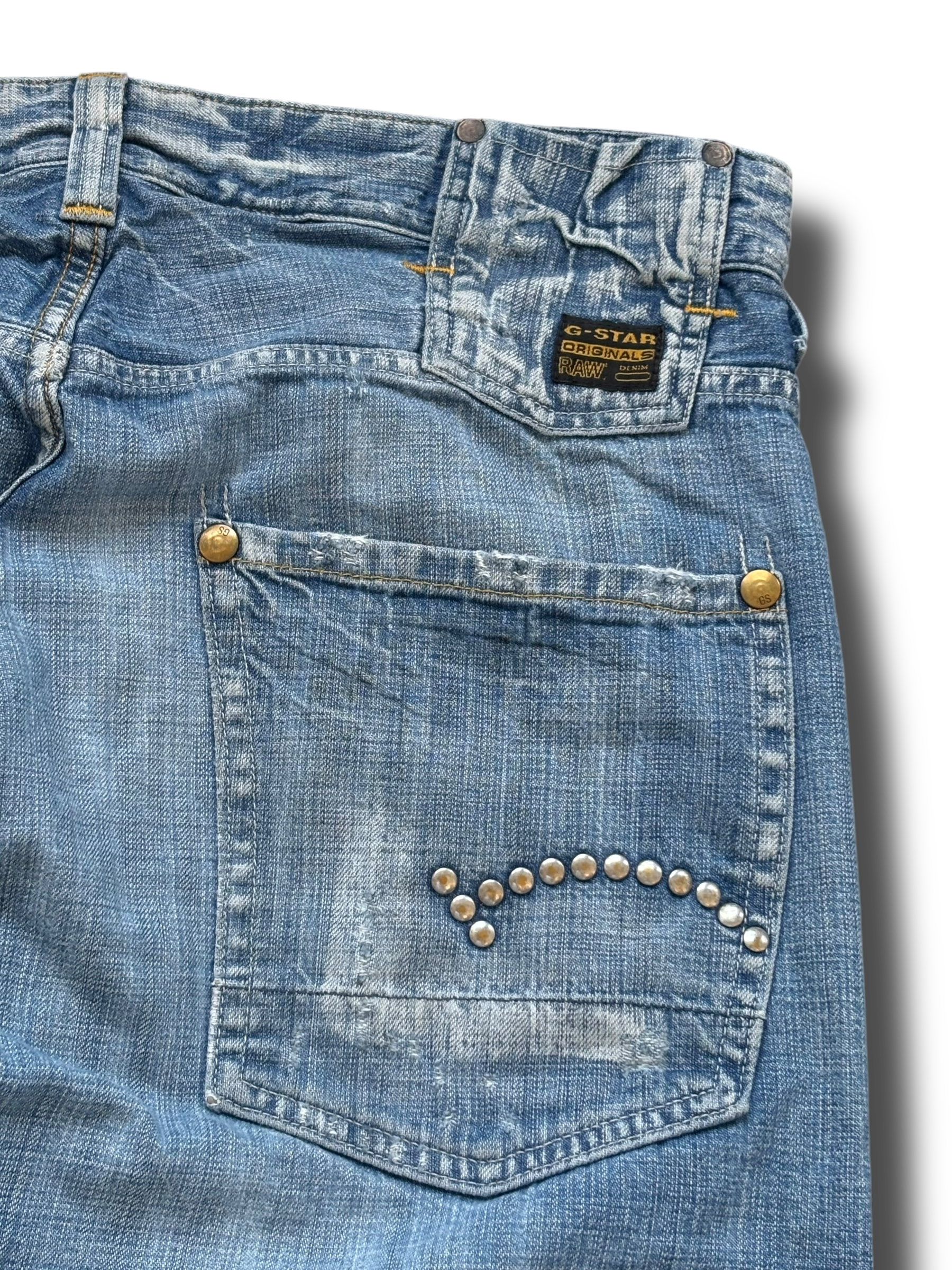 Y2K G-star studded baggy džíny