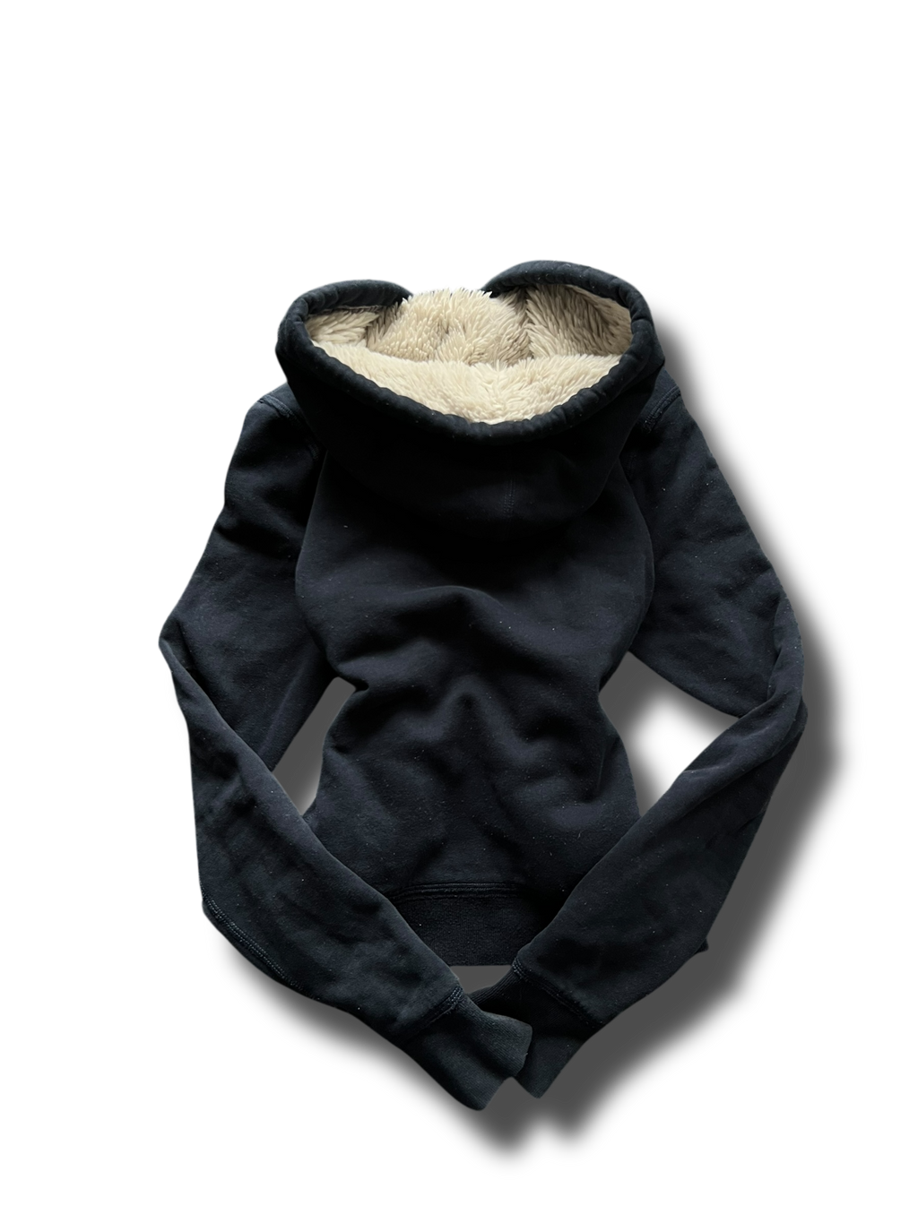 Abercrombie heavy Y2k zipper mikina s kožíškem