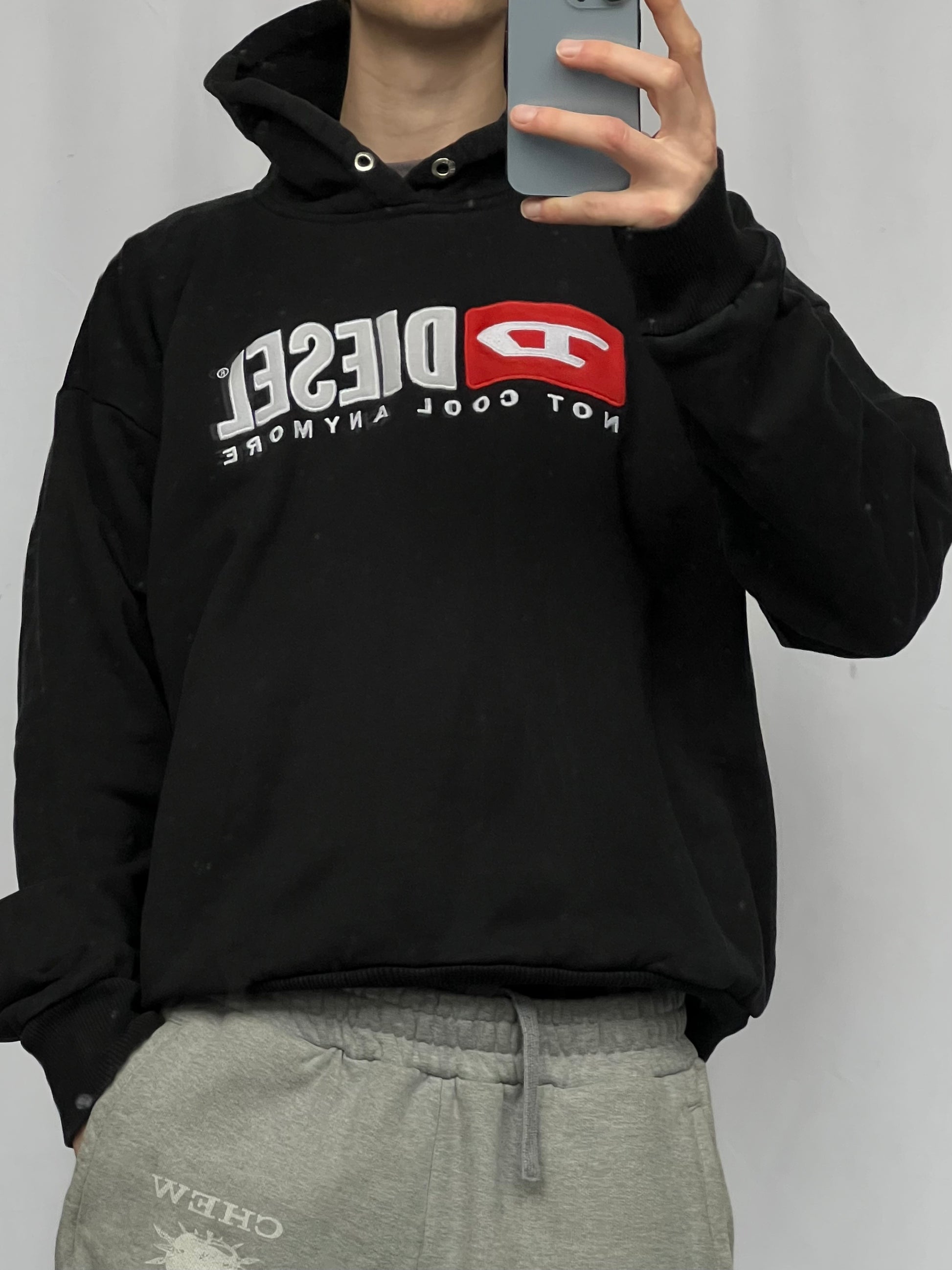 Heavy cotton black Diesel hoodie