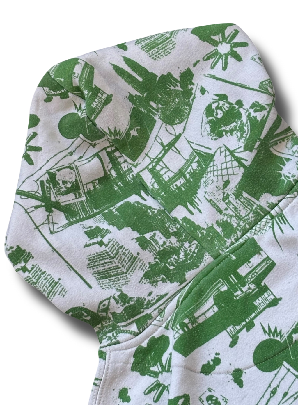 Y2K Fishbone overprint mikina