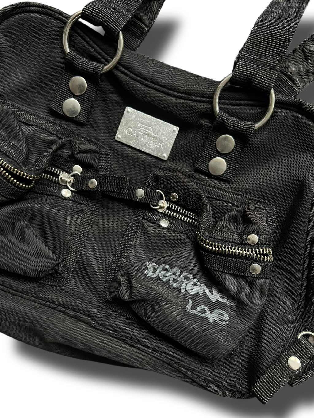 Vintage Y2k black catwalk kabelka