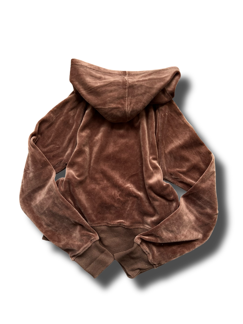 Y2k plyšová croplá mikina