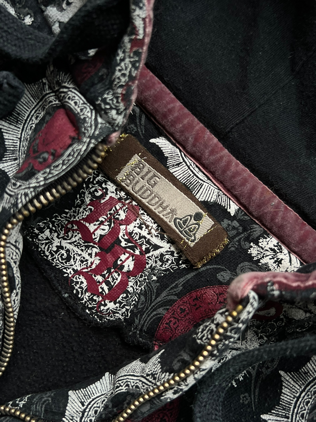 Vintage Big Budha zipper