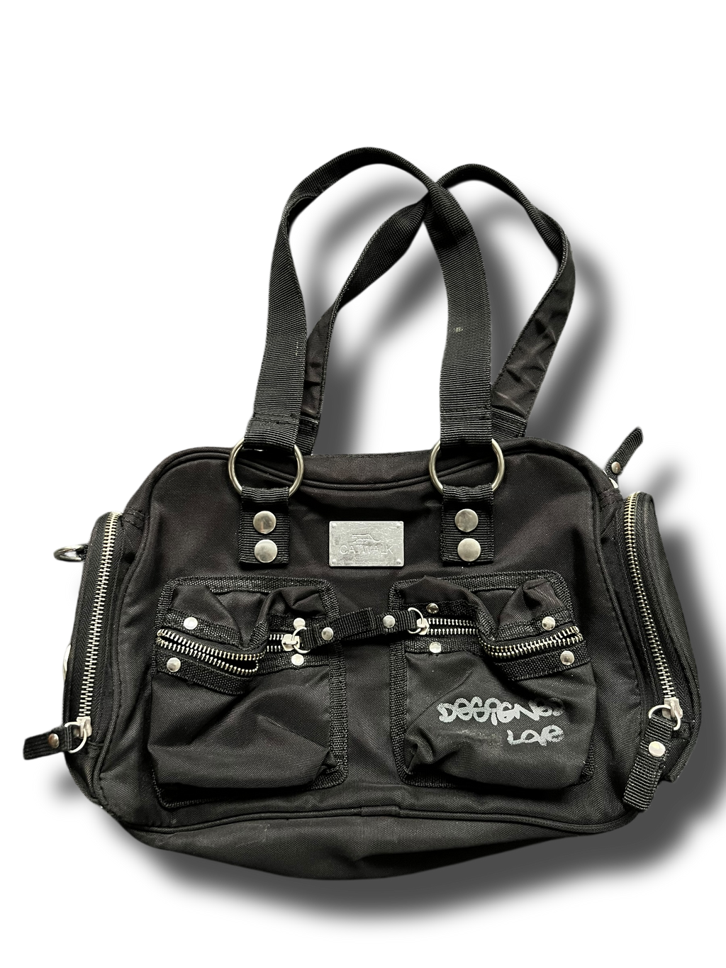 Vintage Y2k black catwalk kabelka