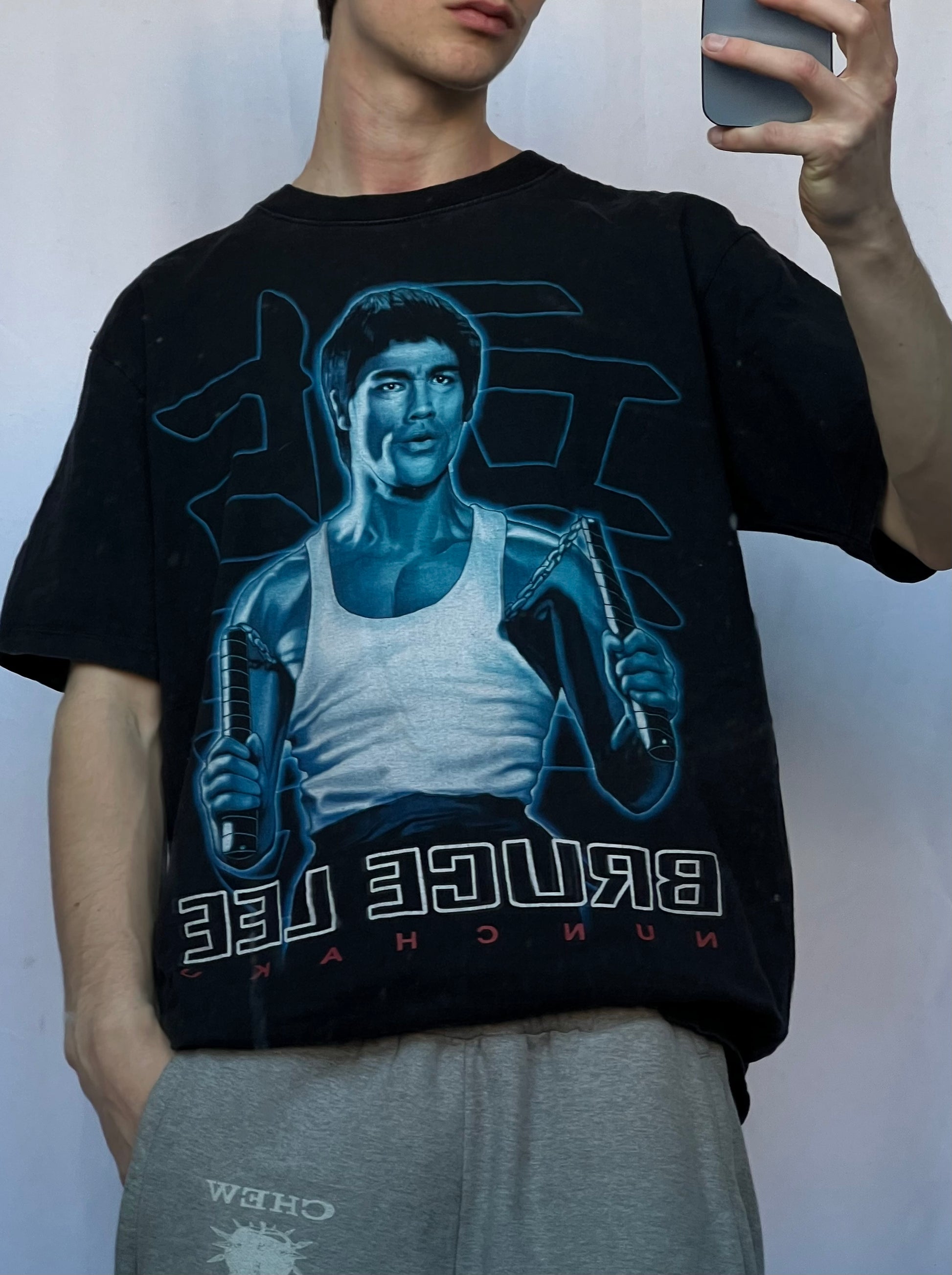 Vintage 90s double sided Bruce Lee graphic triko
